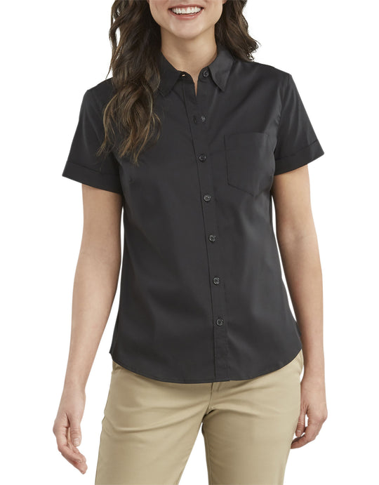 Dickies Womens Stretch Button-Up Shirt