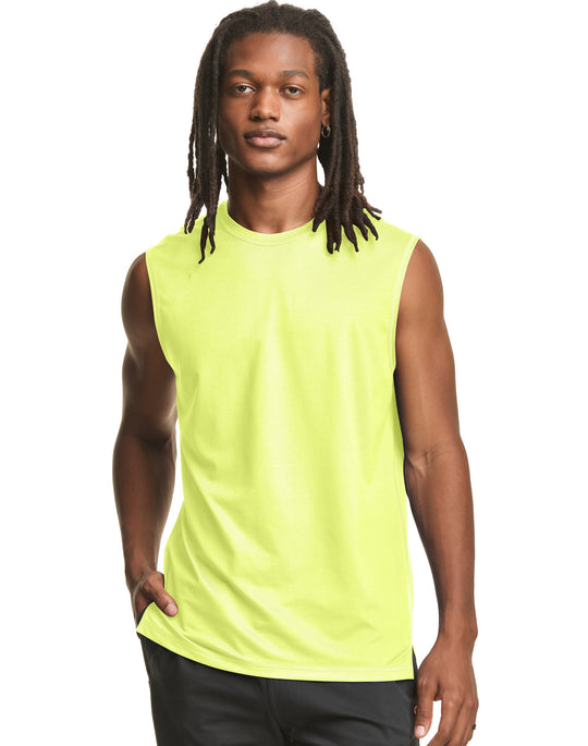 Champion Mens Sport Muscle Tee, L, Railroad Grey Heather