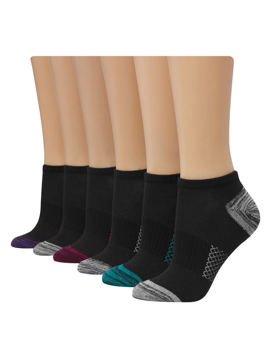 Hanes Womens Breathable Lightweight Super No Show Socks 6-Pack