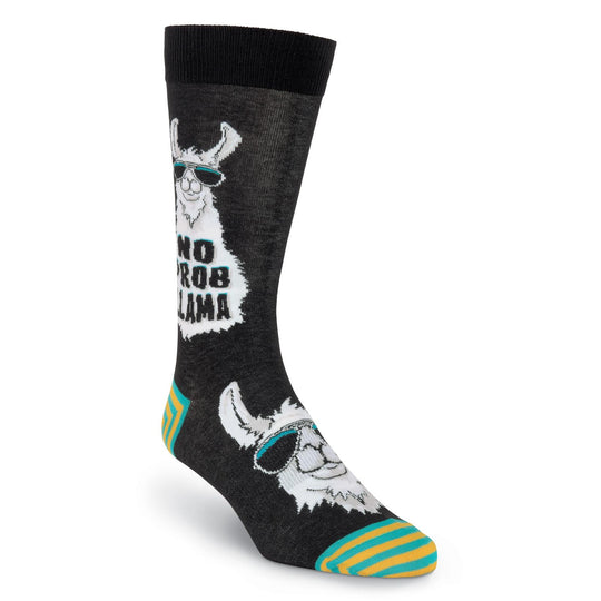 K. Bell Mens No Prob Llama Crew Socks