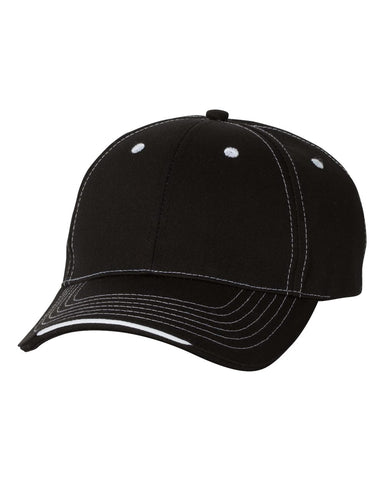 Sportsman Tri-Color Cap, One Size, White/Black