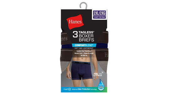 Hanes Mens ComfortBlend Boxer Brief 2X 3-Pack