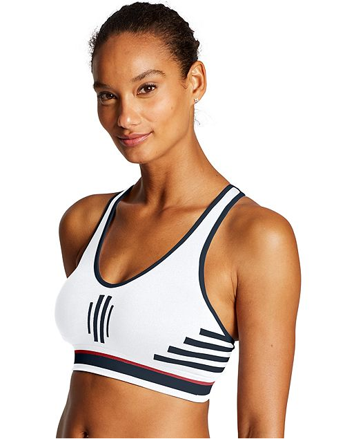 Champion Womens The Infinity Stripe Sports Bra