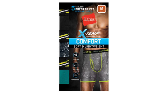 Hanes Mens X-Temp Boxer Briefs with Comfort Flex Waistband 5-Pack