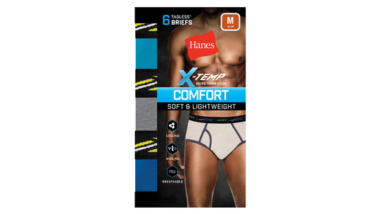 Hanes Mens X-Temp Briefs with Comfort Flex Waistband 6-Pack