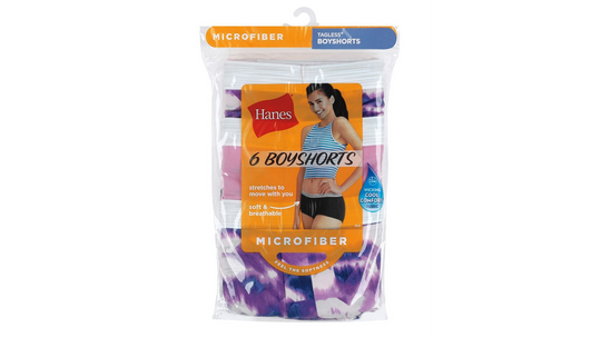 Hanes Womens Cool Comfort Microfiber Boyshorts 6-Pack