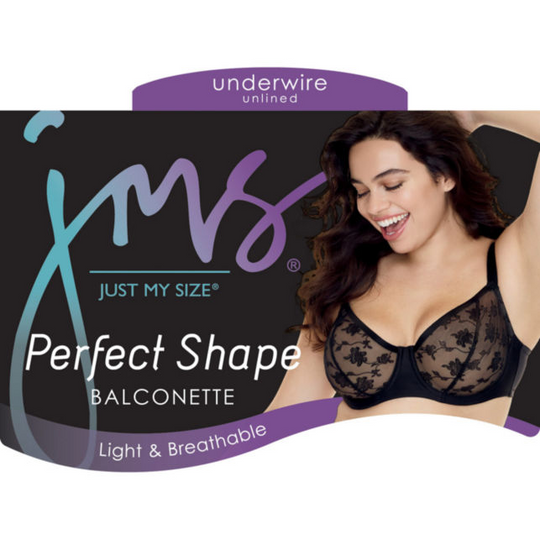 Just My Size Womens Modern Curvy Unlined Balconette Underwire Bra