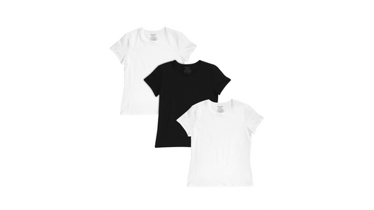 Hanes Womens Cotton Stretch Crewneck Tee 3-Pack