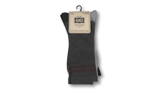 Hanes Mens 1901 Heritage Half Cushion Crew Socks 3-Pack