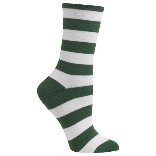 Hot Sox Womens College Rugby Stripe Crew Socks