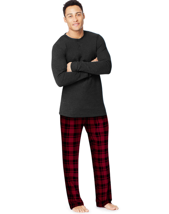 Hanes X-Temp Men`s Microfleece Sleep Set