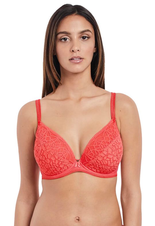 Freya Womens Soiree Lace Padded Plunge Bra