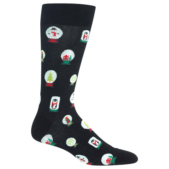 Hot Sox Mens Snowglobes Crew Socks
