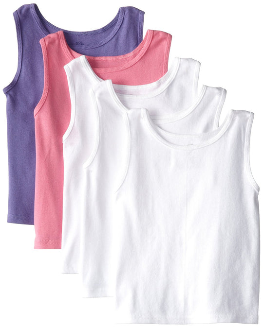 Fruit Of The Loom Toddler Girls Tanks 5 Pack, 2T/3T, Assorted