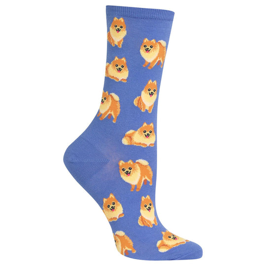 Hot Sox Womens Pomeranian Crew Socks