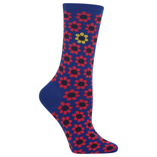 Hot Sox Womens Daisy Crew Socks