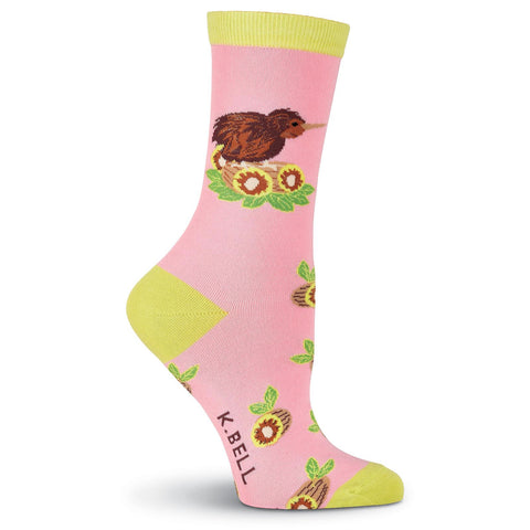 K. Bell Womens Kiwi Bird Crew Socks