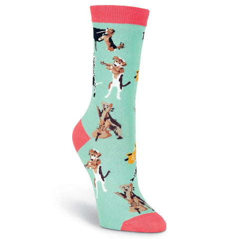 K. Bell Womens Musical Dogs Crew Socks