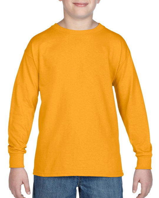 Gildan Youth Heavy Cotton Long Sleeve T-Shirt, M, White