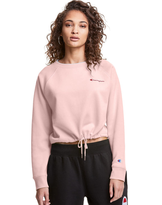 Champion Womens Campus Fleece Cropped Crew, L, Athletic Navy