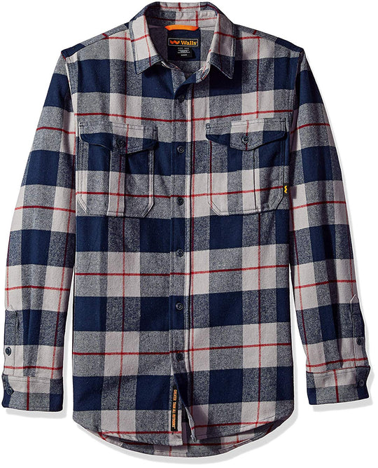 Walls Mens Long Sleeve Heavy Weight Brushed Flannel Shirt