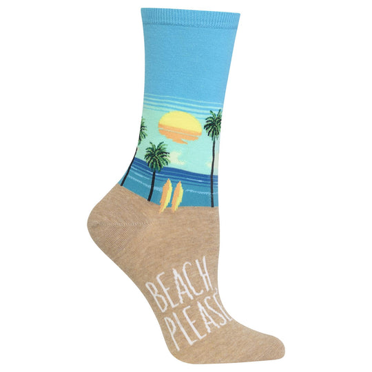 Hot Sox Womens Beach Please Crew Socks