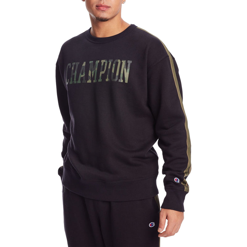 Champion Mens Powerblend Crew with Taping