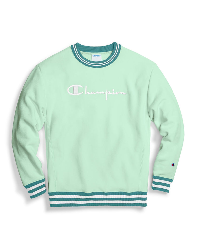 Champion Life Mens Reverse Weave Yarn Dye Rib Trim Crew