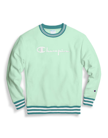 Champion Life Mens Reverse Weave Yarn Dye Rib Trim Crew