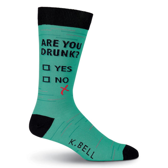 K. Bell Mens Not Drunk Crew Socks