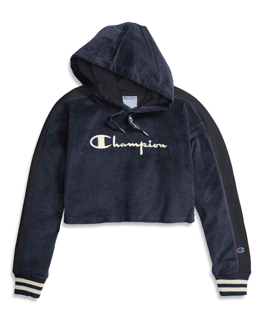 Champion Life Womens Corduroy Cropped Hoodie