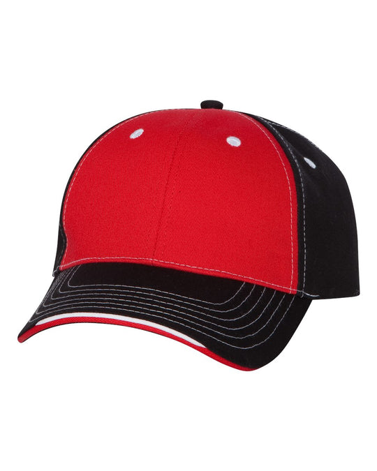Sportsman Tri-Color Cap, One Size, White/Black