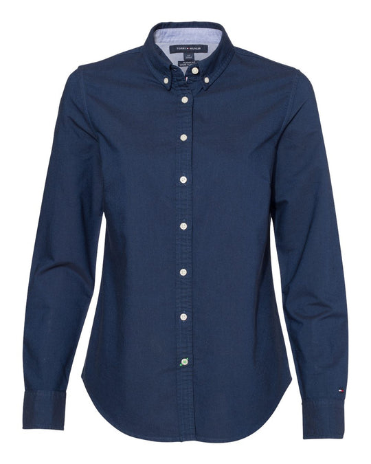 Tommy Hilfiger Womens New England Solid Oxford Shirt - 13H4378