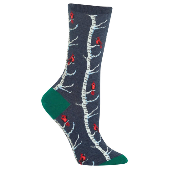 Hot Sox Womens Cardinals in Birch Tree Crew Socks