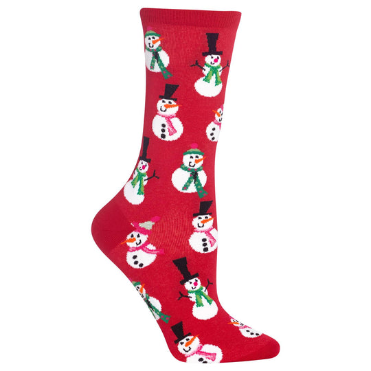 Hot Sox Womens Snowmen Crew Socks