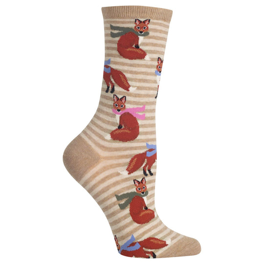 Hot Sox Womens Winter Foxes Crew Socks