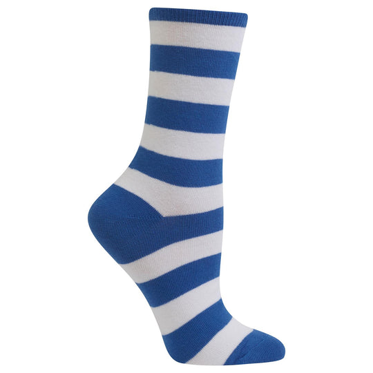Hot Sox Womens College Rugby Stripe Crew Socks