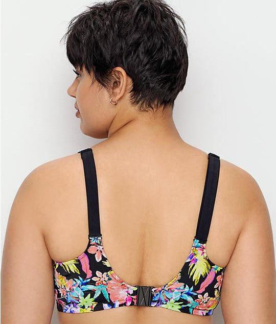 Elomi Womens Electroflower Underwire Multiway Plunge Bikini Top