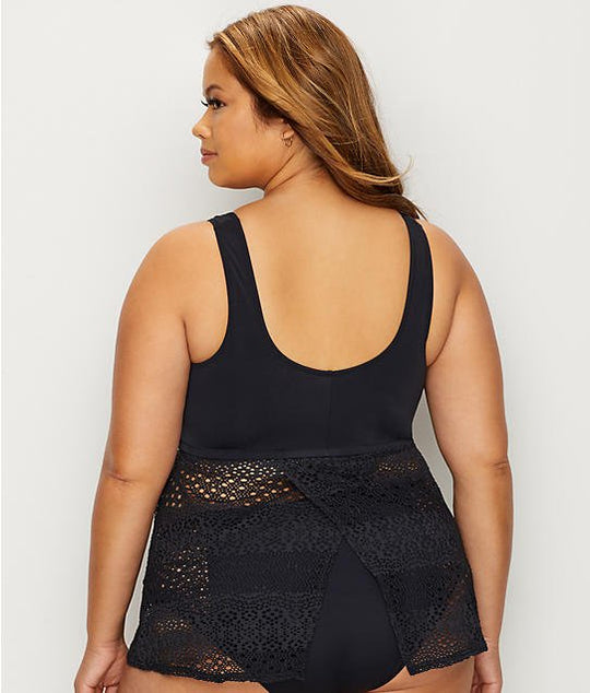 Elomi Womens Indie Crochet Twist Front Tankini