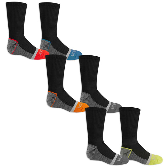 Fruit of the Loom Boys Core 6 Pack Crew Socks
