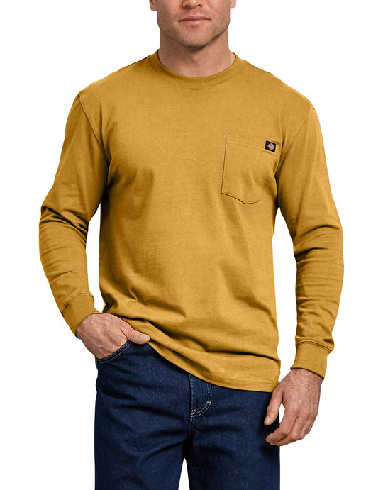 Dickies Mens Long-Sleeve Heavyweight Crew-Neck T-Shirt