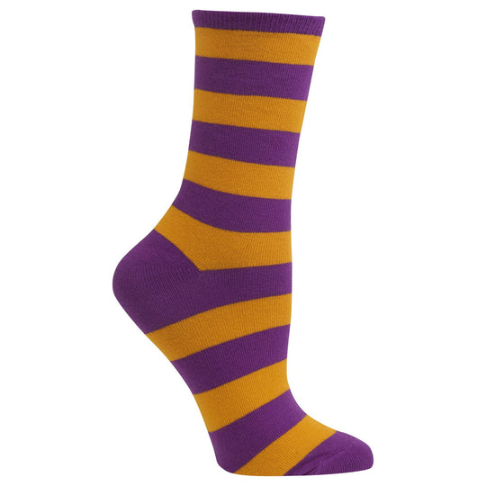 Hot Sox Womens College Rugby Stripe Crew Socks