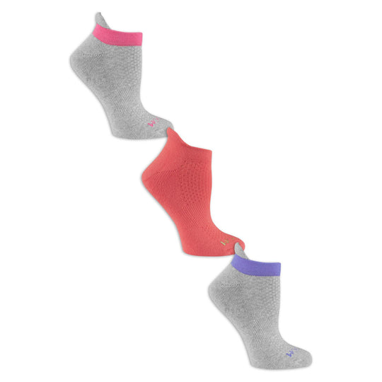 Fruit of the Loom Womens 3 Pair No Show Tab Breathable Socks