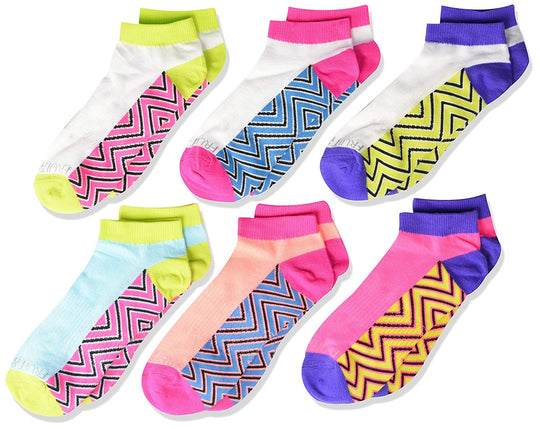 Fruit of the Loom Girls 6 Pair Everyday Active Lightweight Low Cut Socks with Arch Support