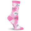 K. Bell Womens Pink Ribbon Crew Socks