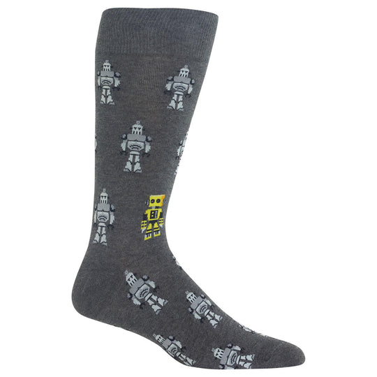 Hot Sox Mens Robots Crew Socks