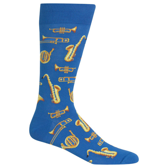 Hot Sox Mens Jazz Instruments Crew Socks
