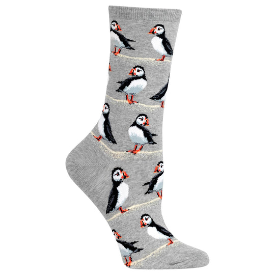 Hot Sox Womens Puffins Crew Socks