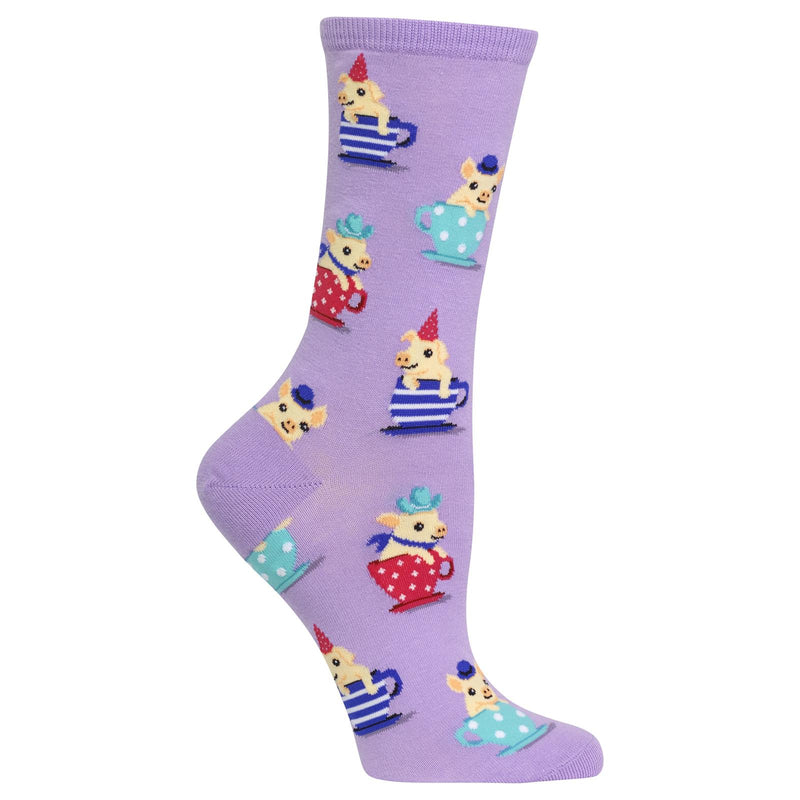 Hot Sox Womens Teacup Pigs Crew Socks