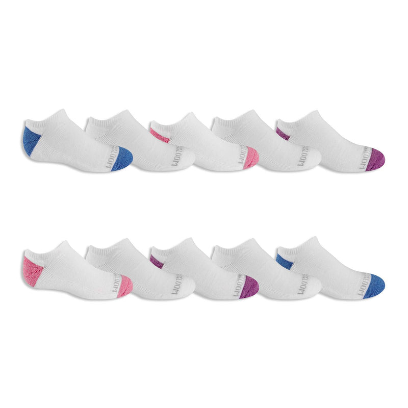 Fruit of the Loom Girls Everyday Soft Cushioned No Show Socks 10 Pair